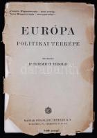 cca 1930 Schmidt Tibold: Európa politikai térképe. Nagyméretű. Magyar Földrajzi Intézet kiadása. 112...