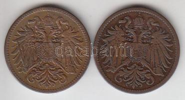 Ausztria 1905-1910. 2h (2x) T:2-,3
Austria 1905-1910. 2 Heller (2x) C:VF,F