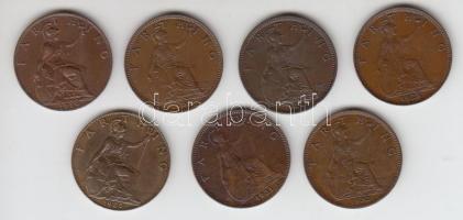 Nagy-Britannia 1919-1936. 1F (7xklf) T:1-,2 Great Britain 1919-1936. Farthing (7xdiff) C:AU,XF