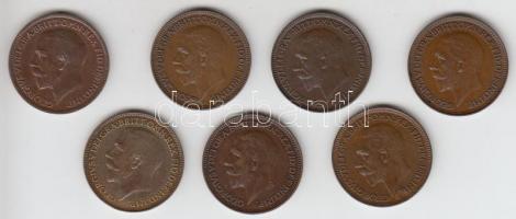 Nagy-Britannia 1919-1936. 1F (7xklf) T:1-,2
Great Britain 1919-1936. Farthing (7xdiff) C:AU,XF