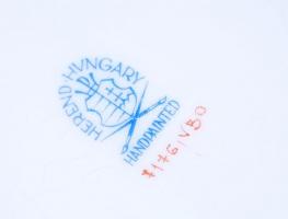 Kézzel festett sorszámozott Viktória mintás jelzett Herendi porcelán füles váza hibátlan állapotban/...