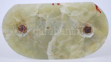 Rokokó háromszög. Festett spiáter kisplasztika márvány talapzaton / 
Painted zamak sculpture on marb...