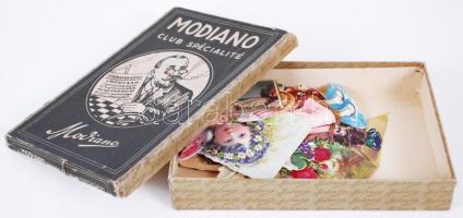 cca 1920 Mondiano cigarettás doboz benne litho képek gyűjteményével