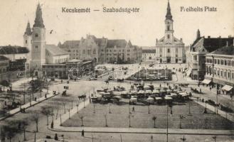 Kecskemét Szabadság tér, piac, Fekete Gyula kiadása