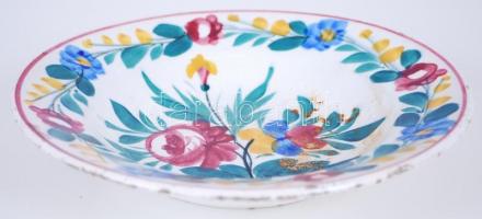Kézzel festett, régi, Hollóházi kerámia dísztányér / 
Folcloristic ceramic plate, d: 23cm