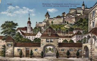 Graz Vicedomgarten with castle, artist signed