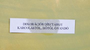 Kerámia tétel: Angyalos gyertyatartó, butella, dísztál, kézzel festettek, jelzettek, hibátlanok