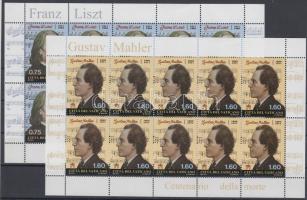 Liszt Ferenc és Gustav Mahler kisívpár, Franz Liszt and Gustav Mahler mini sheet pair