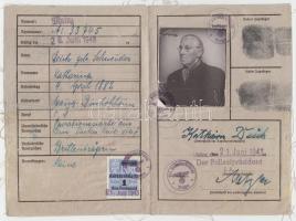 1943 Deutsches Reich fényképes, újjlenyomatos személyi igazolvány / Kennkarte ID with fingerprint and photo