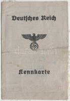 1943 Deutsches Reich fényképes, újjlenyomatos személyi igazolvány / Kennkarte ID with fingerprint an...