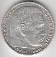 Német 3. Birodalom 1938A 5M Ag "Hindenburg" T:2-
German Third Reich 1938A 5 Marks Ag "...