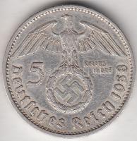 Német 3. Birodalom 1938A 5M Ag "Hindenburg" T:2- German Third Reich 1938A 5 Marks Ag "Hindenburg" C:VF