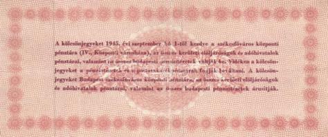 Budapest 1945. Élelmezési kölcsönjegy 100P-ről T:III