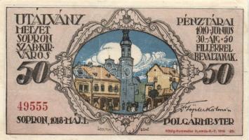 Sopron 1918. május 1. 50f utalvány T:II-