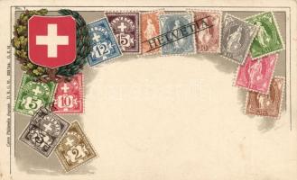 Helvetia Swiss stamps, litho