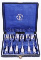 cca 1930 Orbrille ezüstözött desszertvilla készlet, komplett (6db) / 
Orbrille silver plated dessert...