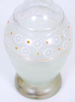 cca 1900 Festett, aranyozott szakítottüveg kancsó / 
Handmade glass jug, 20cm