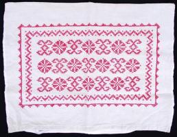 Hímzett, népművészeti párnahuzat /  Folkloristic embroidered pillow sheet, 52x40cm