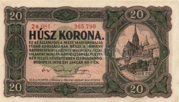 1920. 10f + 20f + 10K + 20K + 100K "Orell Füssli Zürich" T:I,II,III