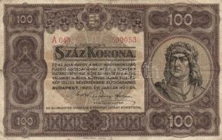 1920. 10f + 20f + 10K + 20K + 100K "Orell Füssli Zürich" T:I,II,III