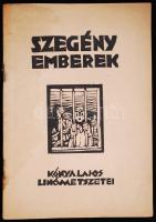 Kónya Lajos linómetszetei: Szegény emberek. 16 linómetszet. (kissé foltos néhány lap)