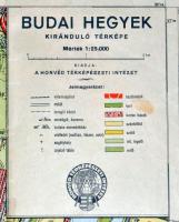 M. kir Honvéd Térképészeti Intézet: Budai hegyek kiránduló térképe (szakadásokkal) 82x62 cm