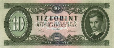 1969. 10Ft (3x) egymást követő sorszámmal T:I