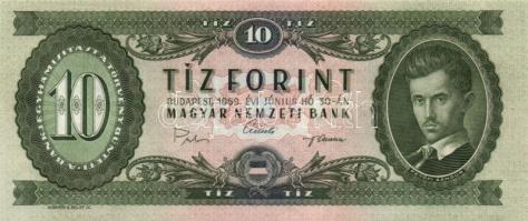 1969. 10Ft (3x) egymást követő sorszámmal T:I