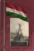 Arad Liberty statue, flag litho