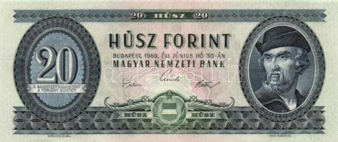 1969. 20Ft (2x) + 1975. 20Ft (2x) mindkét pár egymás utáni sorszámmal T:II