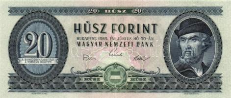 1969. 20Ft (2x) + 1975. 20Ft (2x) mindkét pár egymás utáni sorszámmal T:II