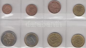 Belgium 1999-2003. 1c-2 euro forgalmi sor T:1- Belgium 1999-2003. 1 cent - 2 Euro coin set C:AU