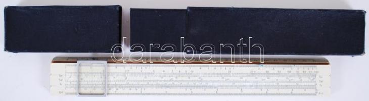Szovjet logarléc, eredeti tokjában, h:30 cm