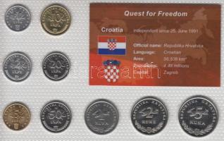 Horvátország 2002-2009. 1l - 5K 9klf laminált szettben T:1 Croatia 2002-2009. 1 lipa - 5 Kuna 9 different in laminated set C:Unc