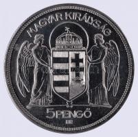 1930. 5P Ag "Horthy jobbra" Artex-veret, U.P. jelzéssel! T:P Csak 2000db!