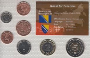 Bosznia-Hercegovina 2003-2008. 5f - 5KM 7klf laminált szettben T:1 Bosnia and Herzegovina 2003-2008. 1 feninga - 5 Konvertible Marka 7 different in laminated set C:Unc