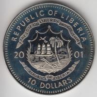 Libéria 2001. 10$ "Szabadság pillanatai-A lélek szabadsága i.e. 560-479." multicolor T:PP Liberia 2001. 10 Dollars "Moments of Freedom-Freedom of Mind - Buddha 560-479 BC" multicolor C:PP