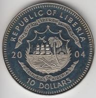 Libéria 2004. 10$ "Szabadság pillanatai-A spanyol armada pusztulása 1588." multicolor T:PP Liberia 2004. 10 Dollars "Moments of Freedom-Destruction of the Spanish fleet 1588." multicolor C:PP