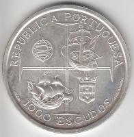 1998. 1000Esc Ag &quot;I. Mánuel király, hajók&quot; T:BU Portugal 1998. 1000 Escudos Ag &quot;King Dom Manuel I&quot; C:BU