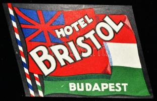 cca 1930 Budapest Hotel Bristol bőröndcímke