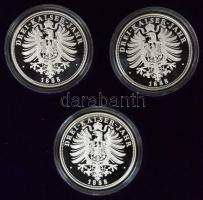 NSZK DN "I. Vilmos császár / II. Vilmos császár / III. Vilmos császár" 3db Ag emlékérem (1...