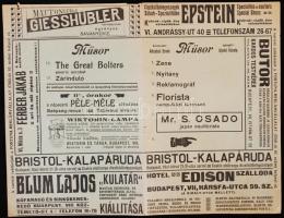 cca 1930 Epstein mulató, Párisi nagyáruház reklámnyomtatvány