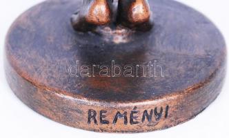 Reményi József (1887-1977): Akt tanulmány. Bronzírozott műgyanta, jelzett, 26cm