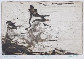 Sutyi jelzéssel: Endrének. Rézkarc, papír, 19×29 cm