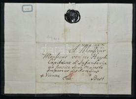 1784 Halotti értesítő von der Heyde tüzér kapitánynak címezve