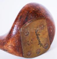 cca 1930 "Milnecraft 3" amerikai, rézzel vasalt, bőr nyelű, fa golfütő, kiváló állapotban ...