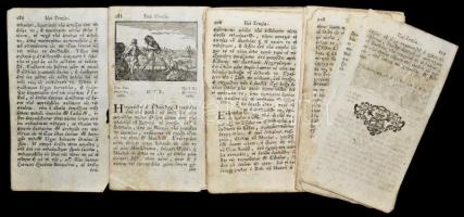 cca 1700 Görög betűs történelem-könyv 10 db lapja, mindegyiken 8x6 cm-es rézmetszetekkel / Pages fro...