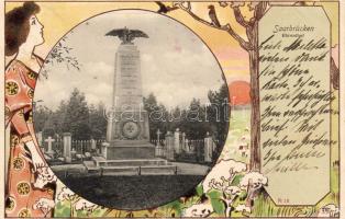 Saarbrücken Kriegerdenkmal Litho