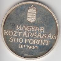 1990. 500Ft Ag &quot;Kölcsey Ferenc&quot; T:PP  Dísztokban és tanúsítvánnyal!