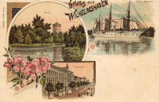 Wilhelmshaven S.M.S. Gneisenau Litho